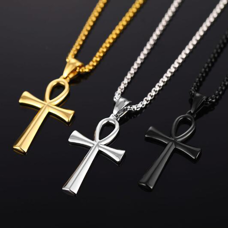 Women Fashion Egypt - Rvs Egyptische Ankh Ketting Voor Mannen