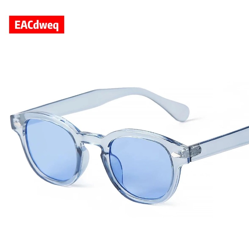 Women'S Fashion Eyeglasses - Mode transparante blauwe ronde zonnebril dames