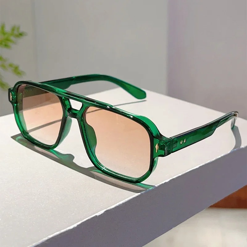 Women'S Fashion Eyeglasses - Nieuwe vintage vierkante zonnebril met dubbele