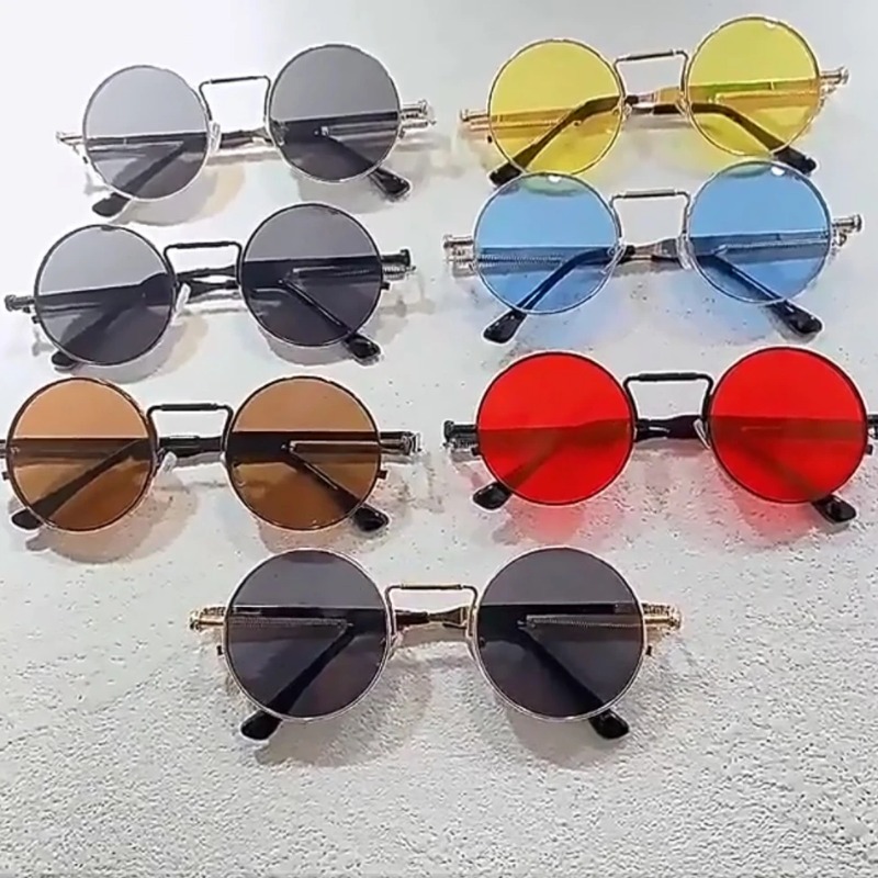 Women'S Fashion Eyeglasses - Vintage metalen frame ronde zonnebril dames
