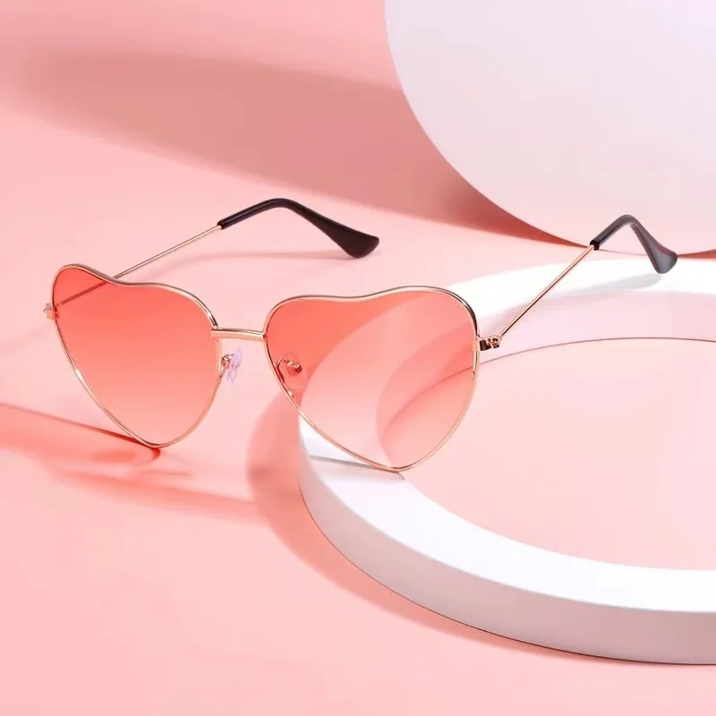 Women'S Fashion Eyeglasses - Mode hartvormige metalen zonnebril Vintage trendy
