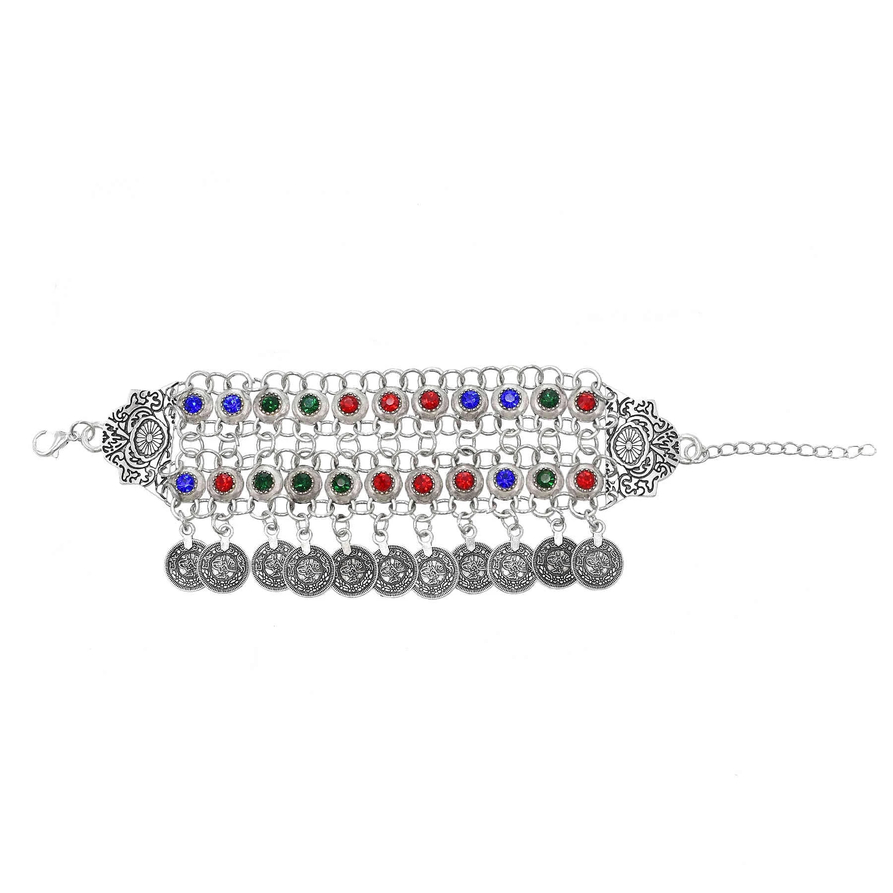 Women Fashion Pakistan - 3 Stijl Kleurrijke Kristallen Munt Armband