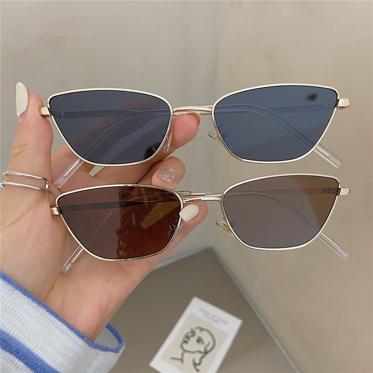 Women'S Fashion Eyeglasses - Modieuze ruitvormige metalen zonnebrillen voor dames,