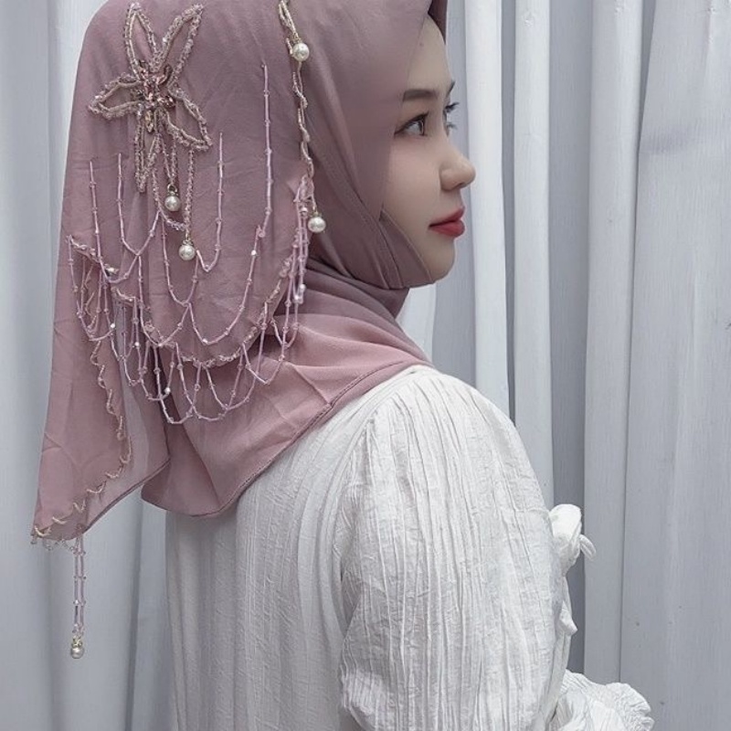 Women Fashion Malaysia - Hijab Moslimvrouwen Sjaal Hoofddoek Luxe Kwastjes