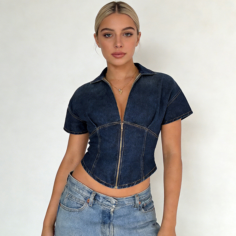 Trendix Dames Denim Cropped To - Women Fashion Jeans Top recensie en prijs